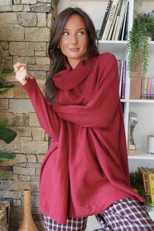 Beyond Terry Oversized Cowl Knit Rouge Marl /15=